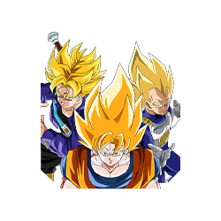Super-Saiyajin Son-Goku & Super-Saiyajin Vegeta & 
Super-Saiyajin Trunks (Erwachsen)