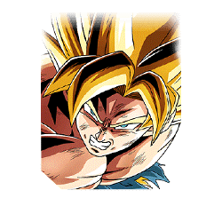Heftiger Kampf mit brennender Kraft
Super-Saiyajin Son-Goku