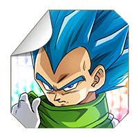 Spezialaufkleber: [Entfesselte Stärke einer Gottheit] Super-Saiyajin Blue Vegeta
