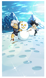 Trunks und Son-Goten bauen einen Schneemann