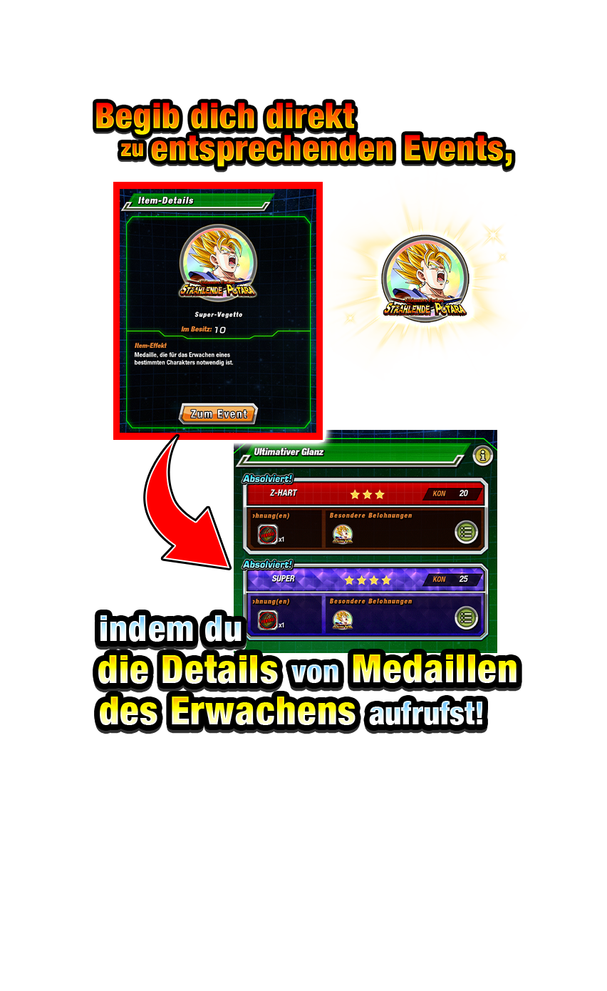 Begib dich zu entsprechenden Events über 
Details von „Medaillen des Erwachens“