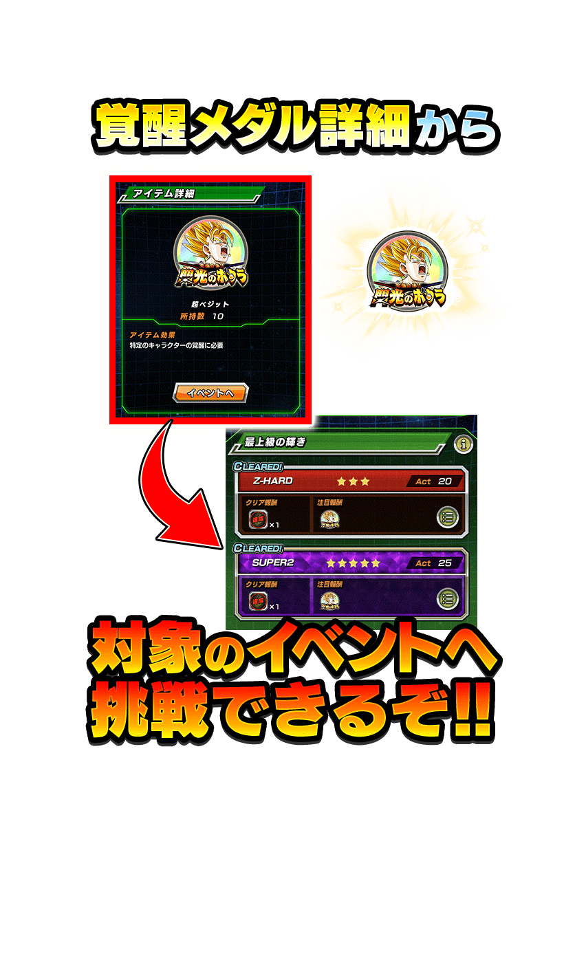 覚醒メダルからのイベント挑戦
